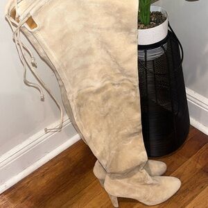 Over the knee suede boots